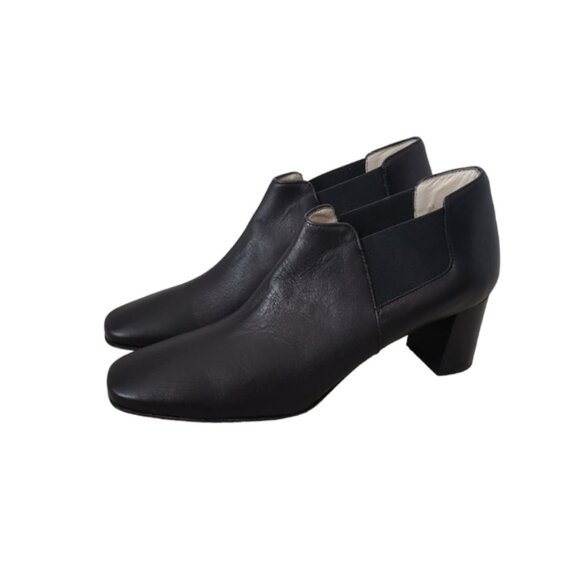 AMALFI by Rangoni Leather Square Toe Heeled Chelsea Boots Narrow Fit - Picture 1 of 16